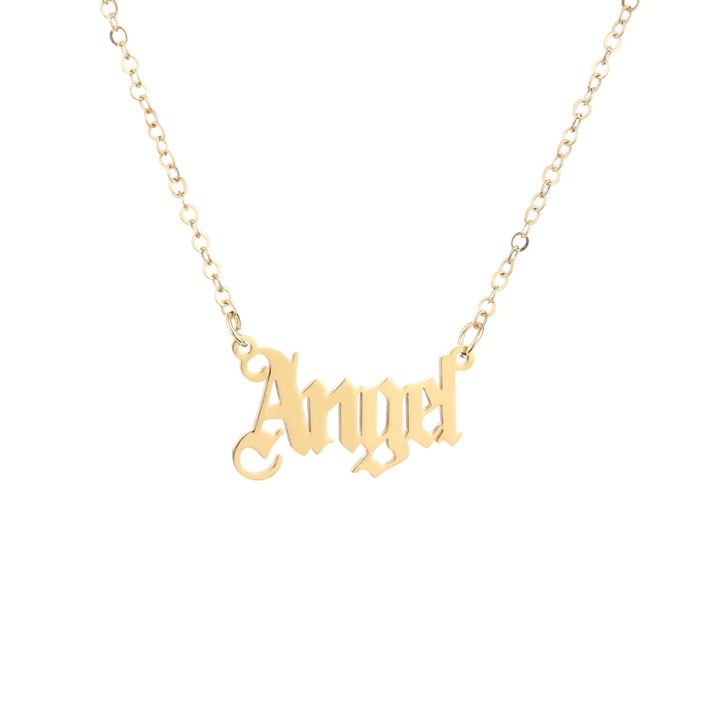 Gold Stainless Steel "Angel" and "Princess" Necklaces