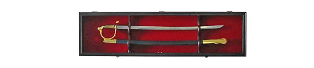 1 Sword Display Case Cabinet Stand Holder Wall Rack Shadow Box ,Lockable w/ 98% UV Protection The Military Gift Store