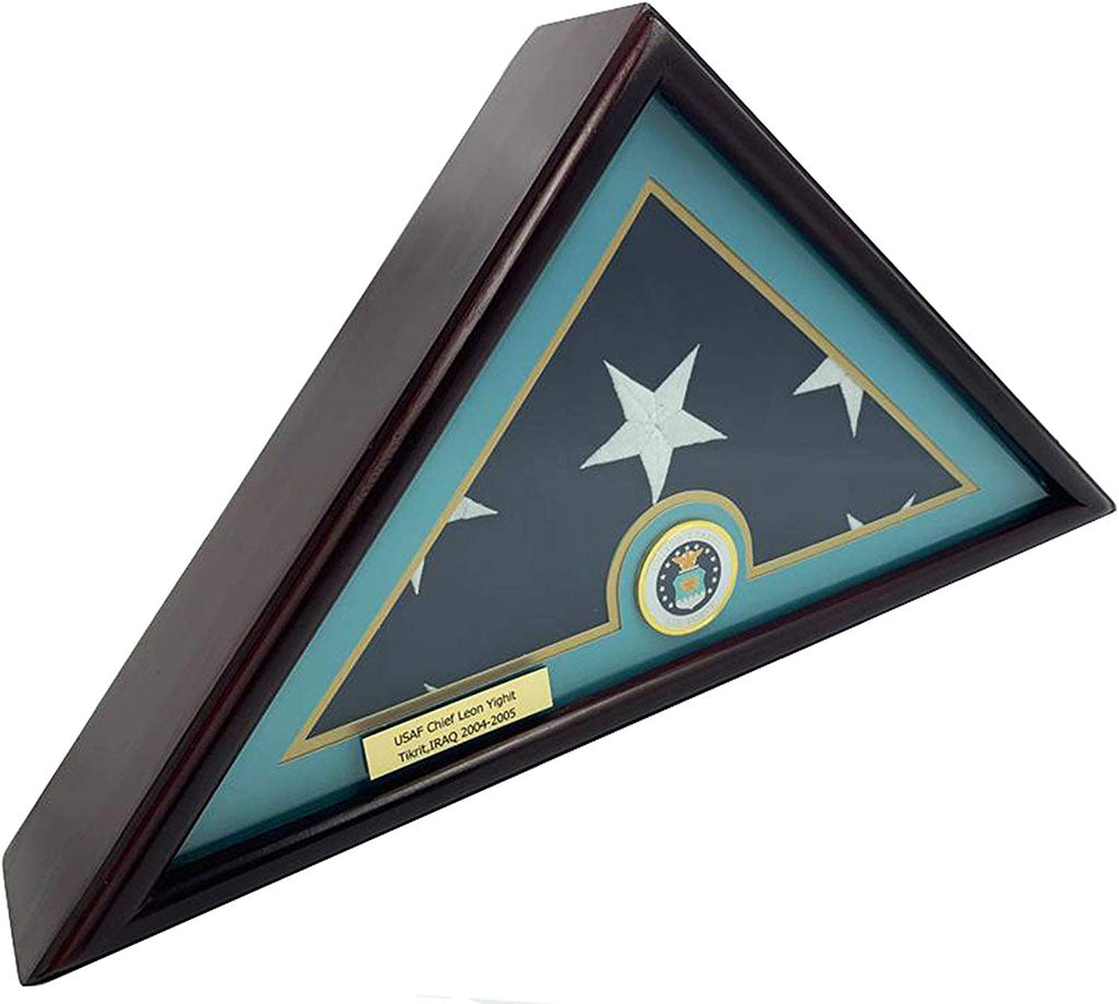 5x9 Burial/Funeral/Veteran Flag Elegant Display Case - Air Force Medal The Military Gift Store