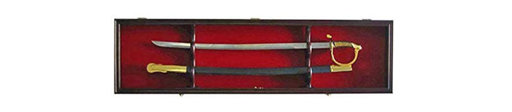 1 Sword Display Case Cabinet Stand Holder Wall Rack Shadow Box with Lockable w/ 98% UV Protection The Military Gift Store