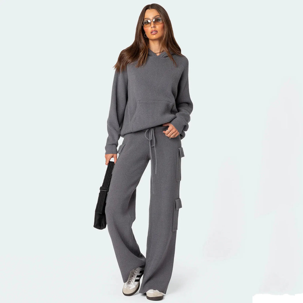 Luxe Knit Hoodie Cargo Set (One Piece) Pi-Mart