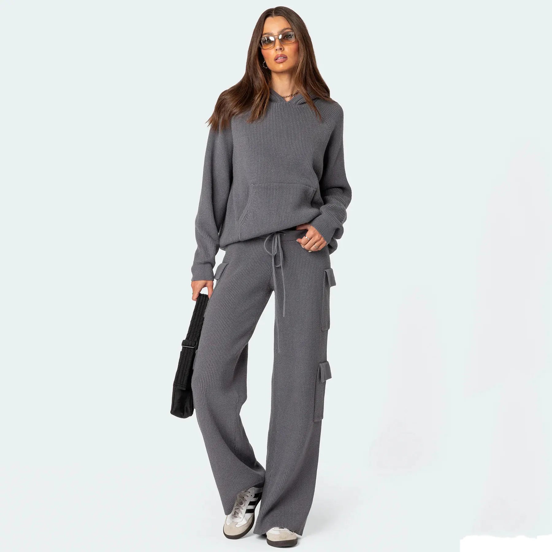 Luxe Knit Hoodie Cargo Set (One Piece) Pi-Mart