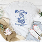 Knitting Because Murder Is Wrong Tee Peachy Sunday