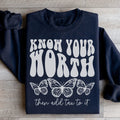 Know Your Worth & Add Tax To It Sweatshirt Peachy Sunday