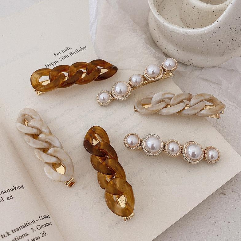 Korea Style Pearl Hair clip for Women Romantic Female Jewelry Chain Hairpin Accessories Hair Stick Barrettes  Hair Accessories for Party Wedding Stevvex