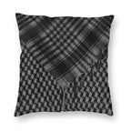 Kufiyah Bandana Shemagh Cushion Cover for Sofa Velvet Keffiyeh Pattern Pillow Case Living Room Decoration Men Scarf Shawl Wrap Pattern of Arab Shemagh Keffiyeh Men Arab Kufiyah Keffiyeh Arabic Muslim Head Wrap Stevvex