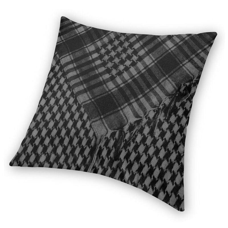 Kufiyah Bandana Shemagh Cushion Cover for Sofa Velvet Keffiyeh Pattern Pillow Case Living Room Decoration Men Scarf Shawl Wrap Pattern of Arab Shemagh Keffiyeh Men Arab Kufiyah Keffiyeh Arabic Muslim Head Wrap Stevvex