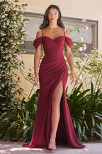Crepe Off The Shoulder Dress Purplish Diva