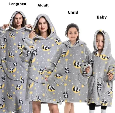 Lazy Blanket Hoodie Family Party Gift Pi-Mart