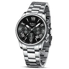 LN LENQIN Mens Watches Stainless Steel Watches for Men Waterproof Analog Quartz Watch Mens Wrist Watches with Date Luminous Fashion Casual Watches…