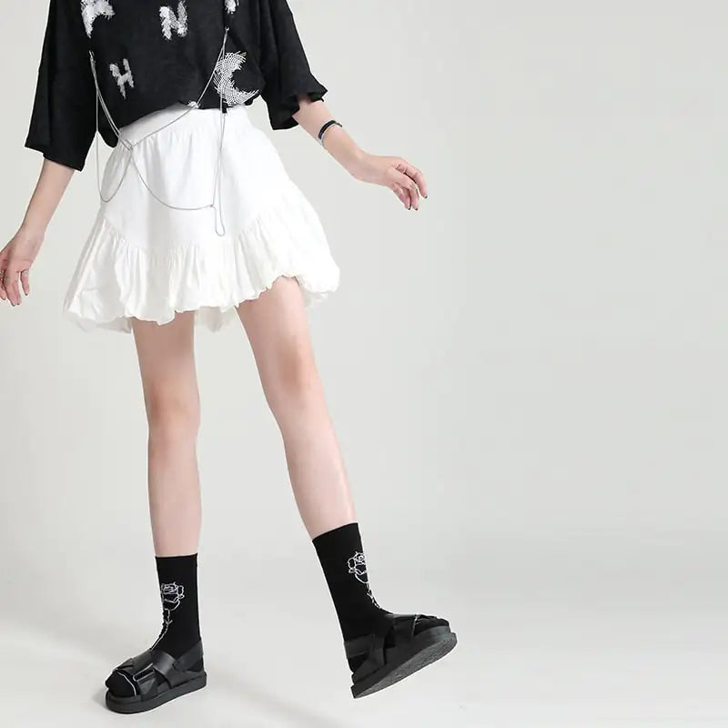 High-Waist Bubble Bud Cloud Skirt in Fashion Style Pi-Mart