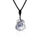 RJINGSHI Natural Clear Quartz Raw Stone Necklace Clear Quartz Jewelry Handmade Necklaces Crystal Necklaces Gemstone Necklace for Men for Women Gifts