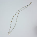 Labradorite Chain Necklace With Freshwater Pearl Pendant
