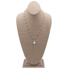 Labradorite Chain Necklace With Freshwater Pearl Pendant