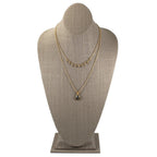 Labradorite Pendant Necklace Gold Filled Layered Design