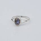 Labradorite Sterling Silver Ring Oval Stone Boho Adjustable
