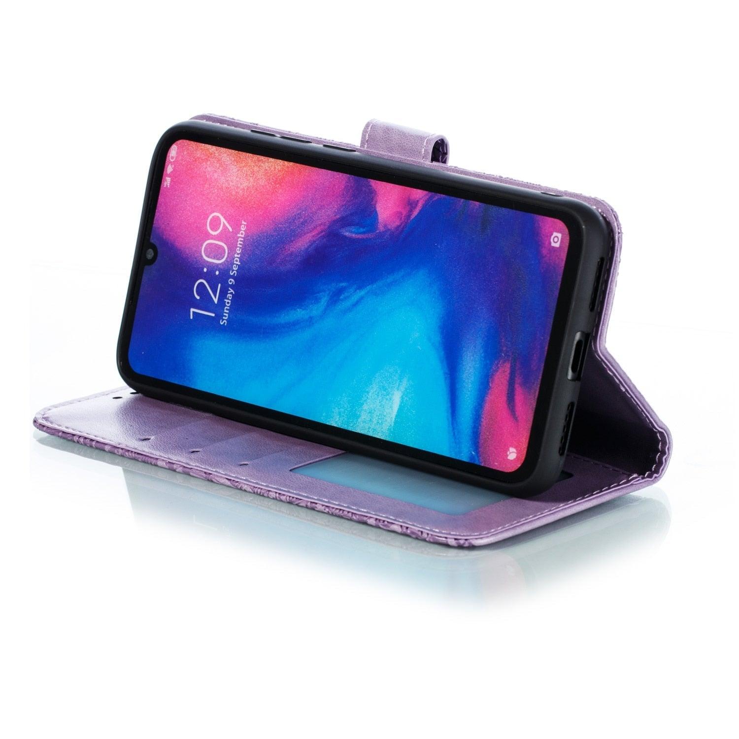 Lace Flower Leather Wallet Case For Xiaomi Redmi Note 11 10 Pro 7 6 8 8t Redmi 10c 10a A1 9t 7a 8a 9c 9a Case Mi A3 A2 Lite 9 Phone Case Premium Pu Leather Flip Cover With Card Holder Feature Protective Cover Stevvex