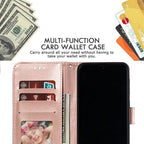 Lace Flower Leather Wallet Case For Xiaomi Redmi Note 11 10 Pro 7 6 8 8t Redmi 10c 10a A1 9t 7a 8a 9c 9a Case Mi A3 A2 Lite 9 Phone Case Premium Pu Leather Flip Cover With Card Holder Feature Protective Cover Stevvex