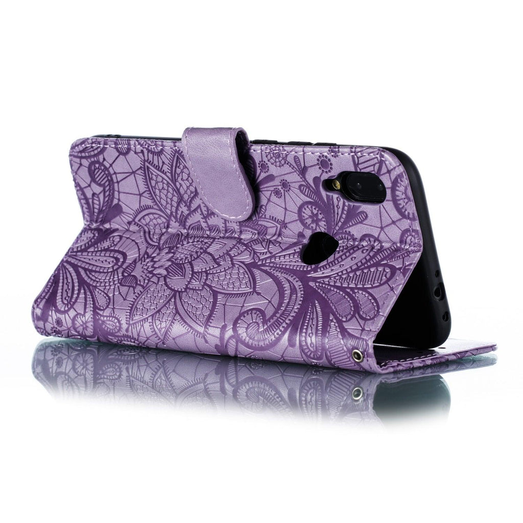 Lace Flower Leather Wallet Case For Xiaomi Redmi Note 11 10 Pro 7 6 8 8t Redmi 10c 10a A1 9t 7a 8a 9c 9a Case Mi A3 A2 Lite 9 Phone Case Premium Pu Leather Flip Cover With Card Holder Feature Protective Cover Stevvex