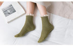 Lace Frilly Ruffle Socks Kawaii Cute Korean Style Women Cotton Woman Socks Winter Comfortable Cotton Socks Warm Socks For Men And Women Stevvex