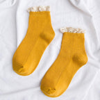 Lace Frilly Ruffle Socks Kawaii Cute Korean Style Women Cotton Woman Socks Winter Comfortable Cotton Socks Warm Socks For Men And Women Stevvex