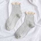 Lace Frilly Ruffle Socks Kawaii Cute Korean Style Women Cotton Woman Socks Winter Comfortable Cotton Socks Warm Socks For Men And Women Stevvex