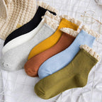 Lace Frilly Ruffle Socks Kawaii Cute Korean Style Women Cotton Woman Socks Winter Comfortable Cotton Socks Warm Socks For Men And Women Stevvex