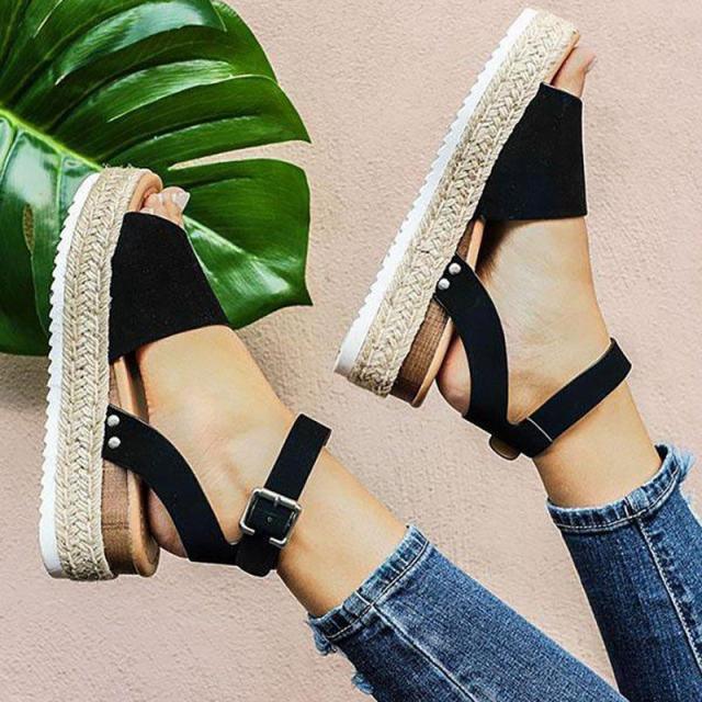 Ladies Elegant Leopard Shoes For Women High Heels Sandals Summer Flip Flop Platform Sandals High Platform Sandals Thick Bottom Belt Buckle Shoes Adjustable Strap Sandals Stevvex