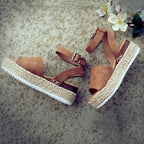 Ladies Elegant Leopard Shoes For Women High Heels Sandals Summer Flip Flop Platform Sandals High Platform Sandals Thick Bottom Belt Buckle Shoes Adjustable Strap Sandals Stevvex