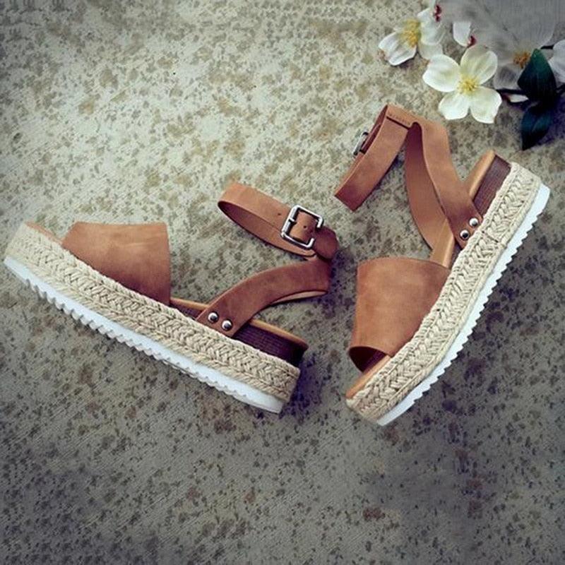 Ladies Elegant Leopard Shoes For Women High Heels Sandals Summer Flip Flop Platform Sandals High Platform Sandals Thick Bottom Belt Buckle Shoes Adjustable Strap Sandals Stevvex