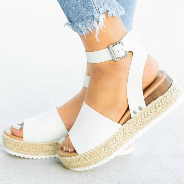Ladies Elegant Leopard Shoes For Women High Heels Sandals Summer Flip Flop Platform Sandals High Platform Sandals Thick Bottom Belt Buckle Shoes Adjustable Strap Sandals Stevvex