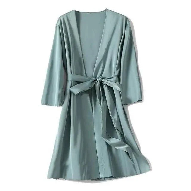 Ladies Fashion Red Soft Short Sleepwear For Women Trendy Women's Comfortable V Neck Bathrobe  Bridesmaid Bride Party Robes Stevvex