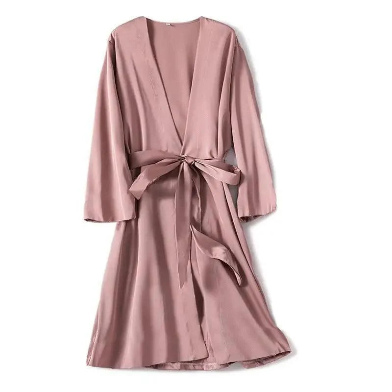 Ladies Fashion Red Soft Short Sleepwear For Women Trendy Women's Comfortable V Neck Bathrobe  Bridesmaid Bride Party Robes Stevvex