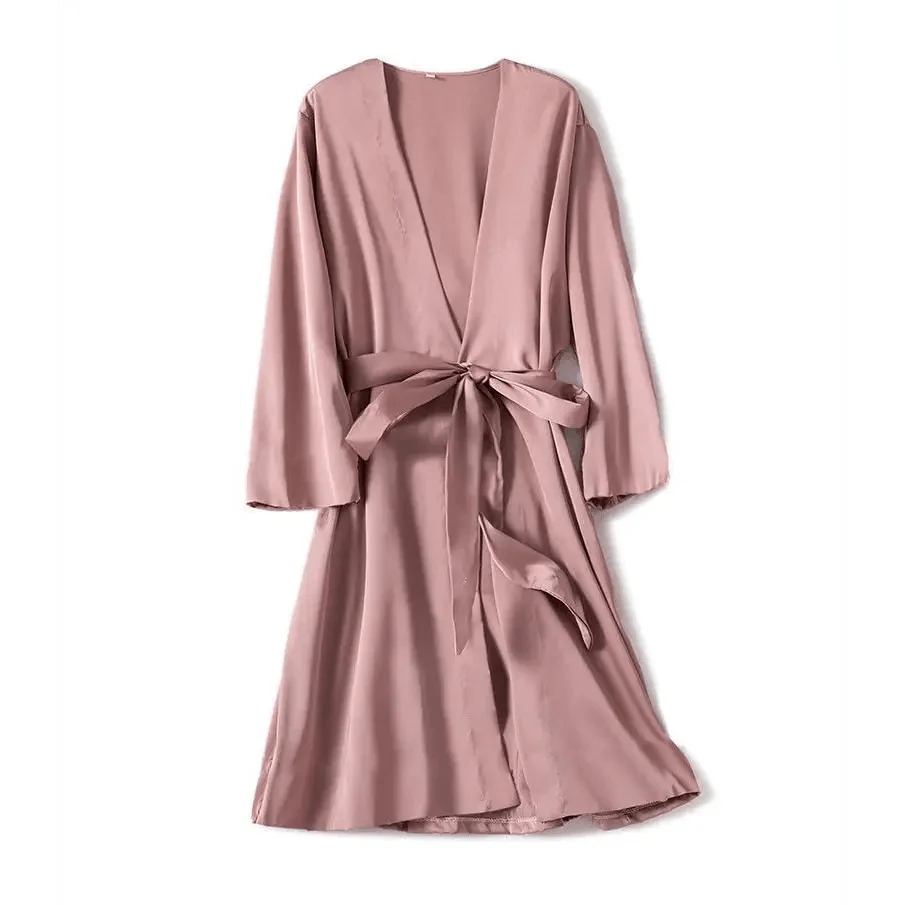Ladies Fashion Red Soft Short Sleepwear For Women Trendy Women's Comfortable V Neck Bathrobe  Bridesmaid Bride Party Robes Stevvex