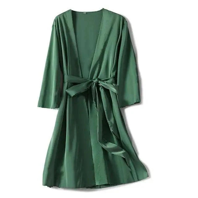 Ladies Fashion Red Soft Short Sleepwear For Women Trendy Women's Comfortable V Neck Bathrobe  Bridesmaid Bride Party Robes Stevvex
