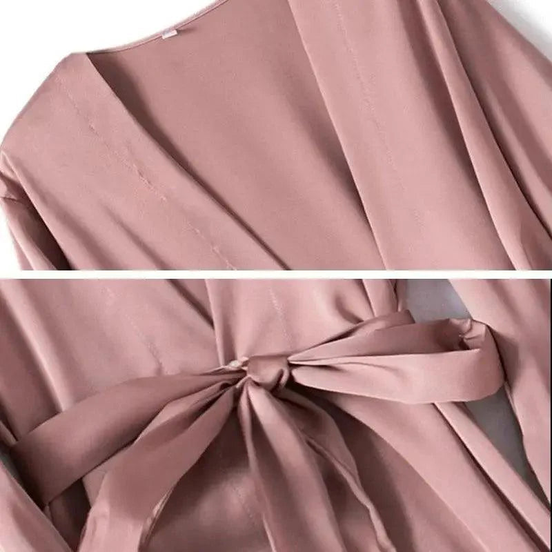 Ladies Fashion Red Soft Short Sleepwear For Women Trendy Women's Comfortable V Neck Bathrobe  Bridesmaid Bride Party Robes Stevvex