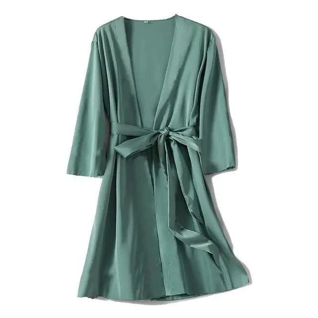 Ladies Fashion Red Soft Short Sleepwear For Women Trendy Women's Comfortable V Neck Bathrobe  Bridesmaid Bride Party Robes Stevvex