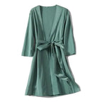 Ladies Fashion Red Soft Short Sleepwear For Women Trendy Women's Comfortable V Neck Bathrobe  Bridesmaid Bride Party Robes Stevvex