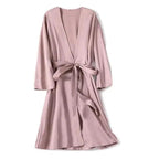 Ladies Fashion Red Soft Short Sleepwear For Women Trendy Women's Comfortable V Neck Bathrobe  Bridesmaid Bride Party Robes Stevvex