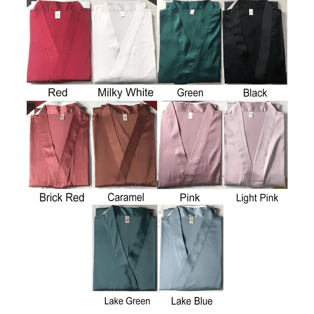 Ladies Fashion Red Soft Short Sleepwear For Women Trendy Women's Comfortable V Neck Bathrobe  Bridesmaid Bride Party Robes Stevvex