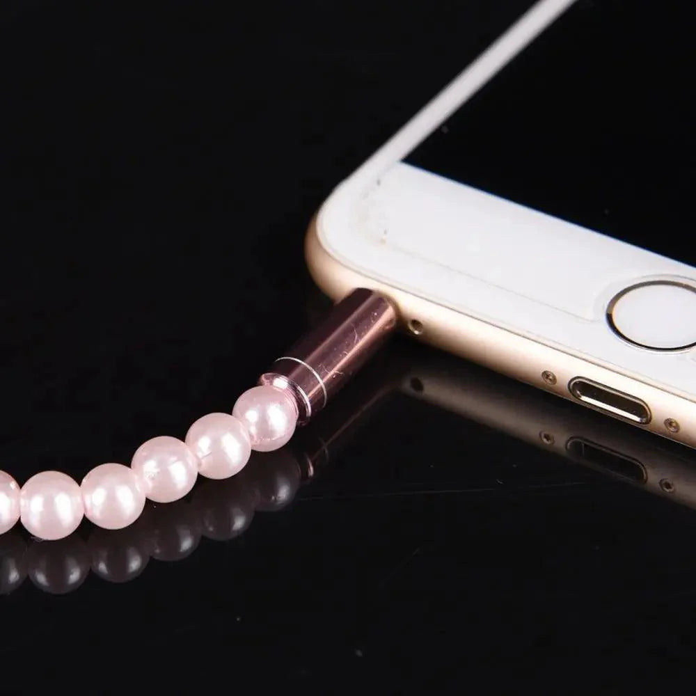 Ladies Luxury Pearl Necklace Pink Earphones With Mic Excellent Sound Quality Stereo Earphones For Everyday Use Stevvex