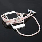 Ladies Luxury Pearl Necklace Pink Earphones With Mic Excellent Sound Quality Stereo Earphones For Everyday Use Stevvex
