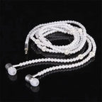 Ladies Luxury Pearl Necklace Pink Earphones With Mic Excellent Sound Quality Stereo Earphones For Everyday Use Stevvex