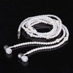 Ladies Luxury Pearl Necklace Pink Earphones With Mic Excellent Sound Quality Stereo Earphones For Everyday Use Stevvex