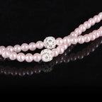 Ladies Luxury Pearl Necklace Pink Earphones With Mic Excellent Sound Quality Stereo Earphones For Everyday Use Stevvex