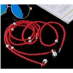 Ladies Luxury Pearl Necklace Pink Earphones With Mic Excellent Sound Quality Stereo Earphones For Everyday Use Stevvex