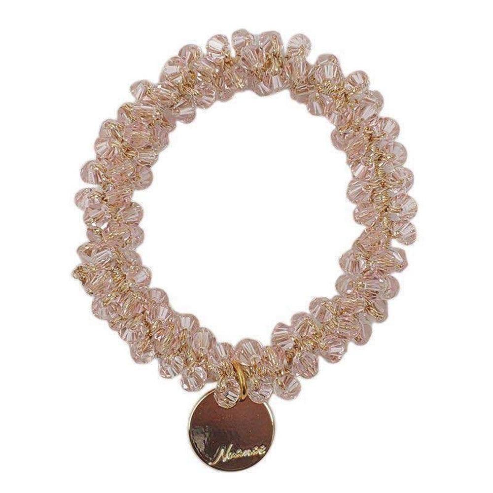 Ladies Pearl Multicolor Beads Hair Tie Elastic Hair Rope Simple Metal Sheets Scrunchies Ponytail Holders Hair Accessories for Women and Girls Stevvex