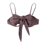 Ladies Summer Solid Color  Swimsuit Female Detachable Shoulder Strap Halter Bikini Women's Bikini Swimsuits One Piece Bathing Suits Tie Knot Cutout Swimwear with Crisscross Design