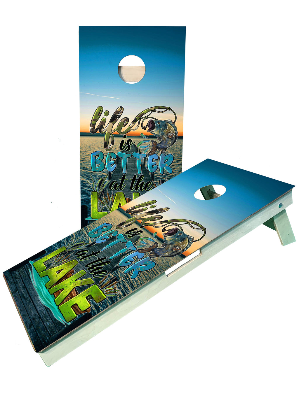 Life is Better At The Lake Fishing Cornhole Boards - SJB-DIAMOND ELITES