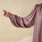 Lantern Sleeve Abaya, 4-Piece Set Large Pleated Sleeves Abaya (MOA084)